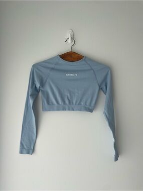Alphalete Light Blue Long Sleeve Crop Top